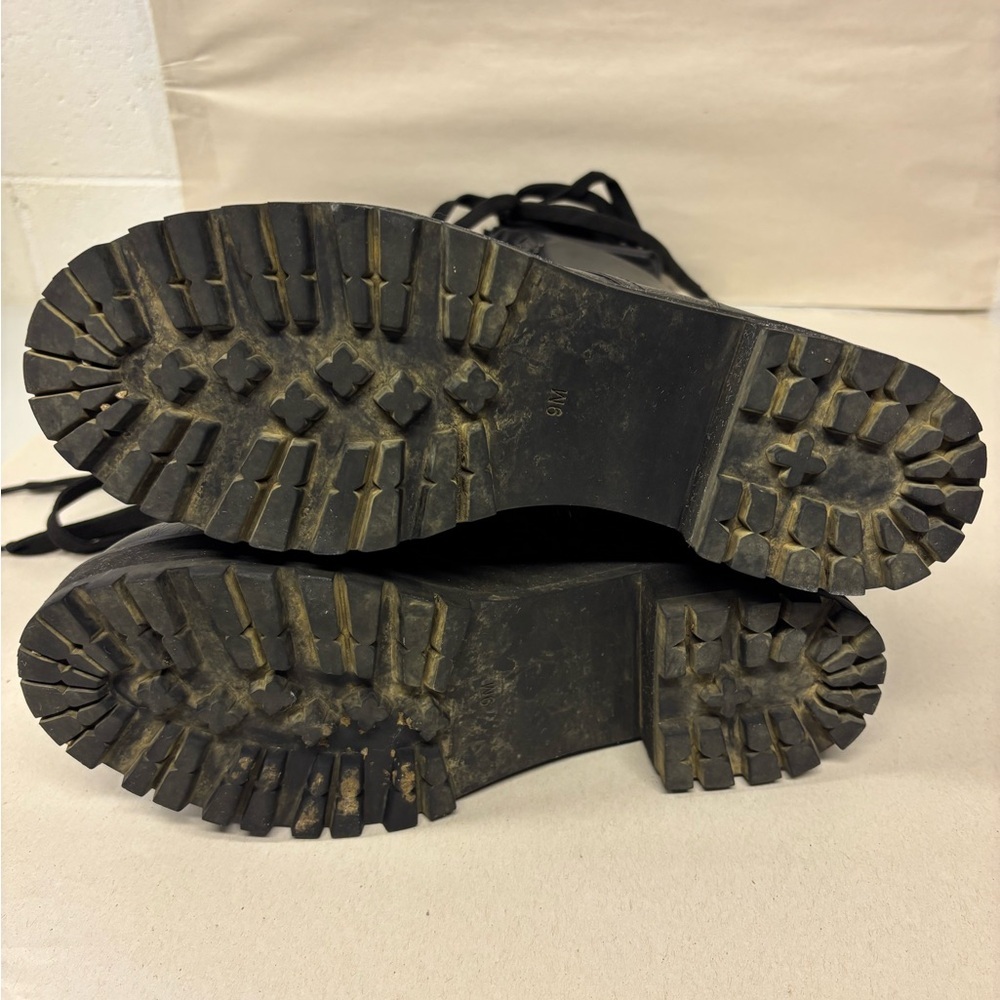 Dolls Kill Black Combat Lace-Up Knee-High Boots - Picture 8 of 8